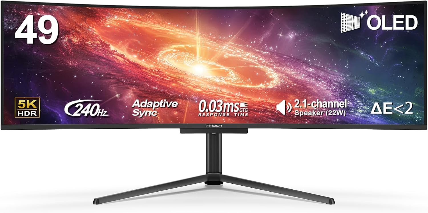 INNOCN 49 Curved Gaming Monitor: 5120x1440p 240Hz, Ultra-Fast Response Time