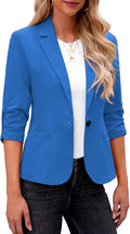 Blazers for Women 3/4 Sleeve Suit Jackets - Dressy Work Layer
