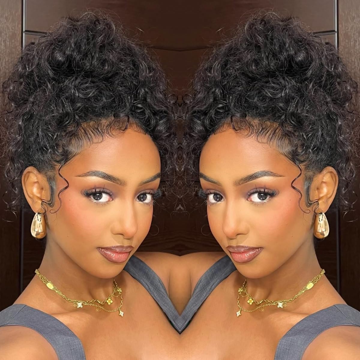 Hidden Strap 360 Glueless Water Wave Wig for Effortless Style