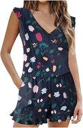One Piece Swimsuit Women Ruffle Romper with Pockets - Full Coverage