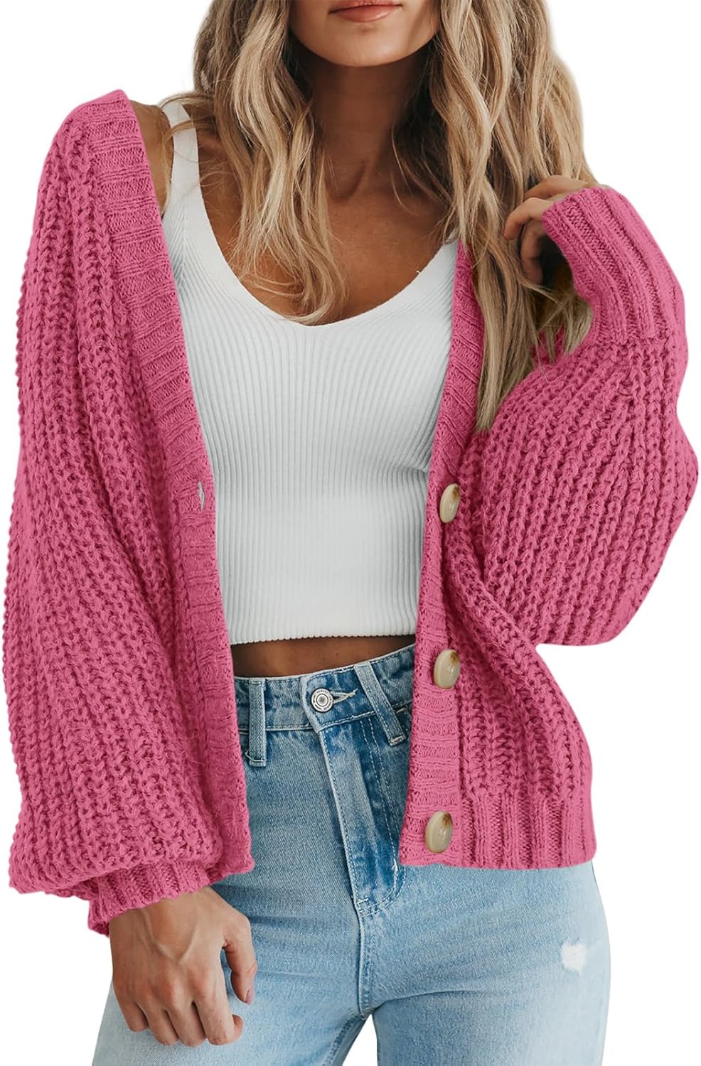 Chunky Knit Open Front Cardigan for Women - Stylish Comfort