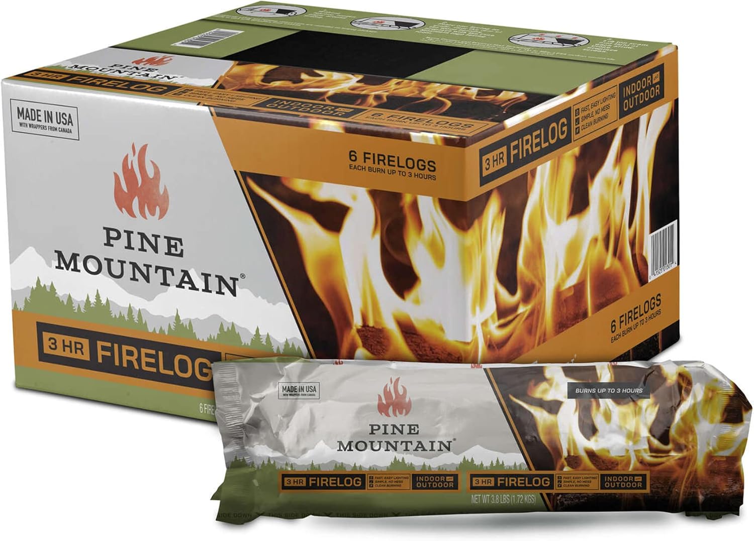 Pine Mountain 100% Natural Classic Firelog for Cozy Fires