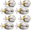 Probrico Door Knob and Deadbolt Set Keyed Alike - 4 Pack Brushed