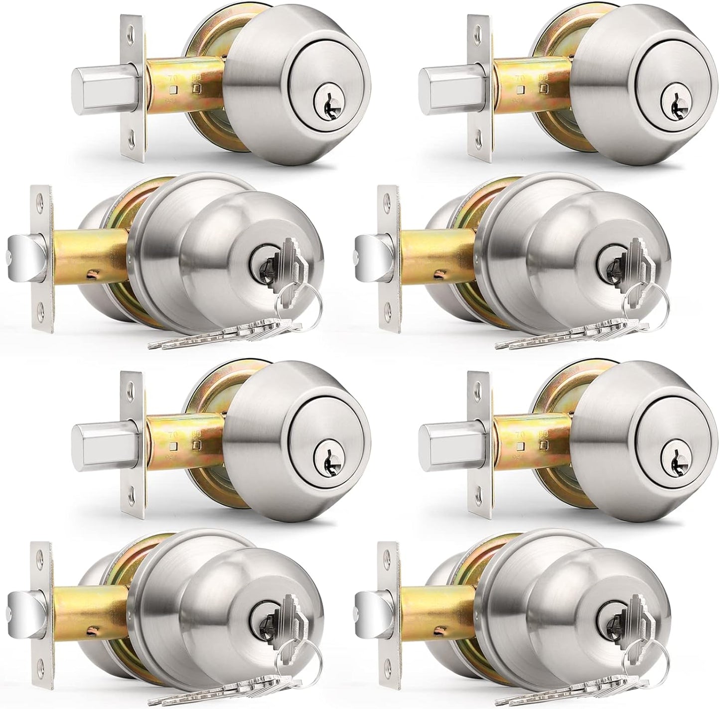 Probrico Door Knob and Deadbolt Set for Secure Entry Access