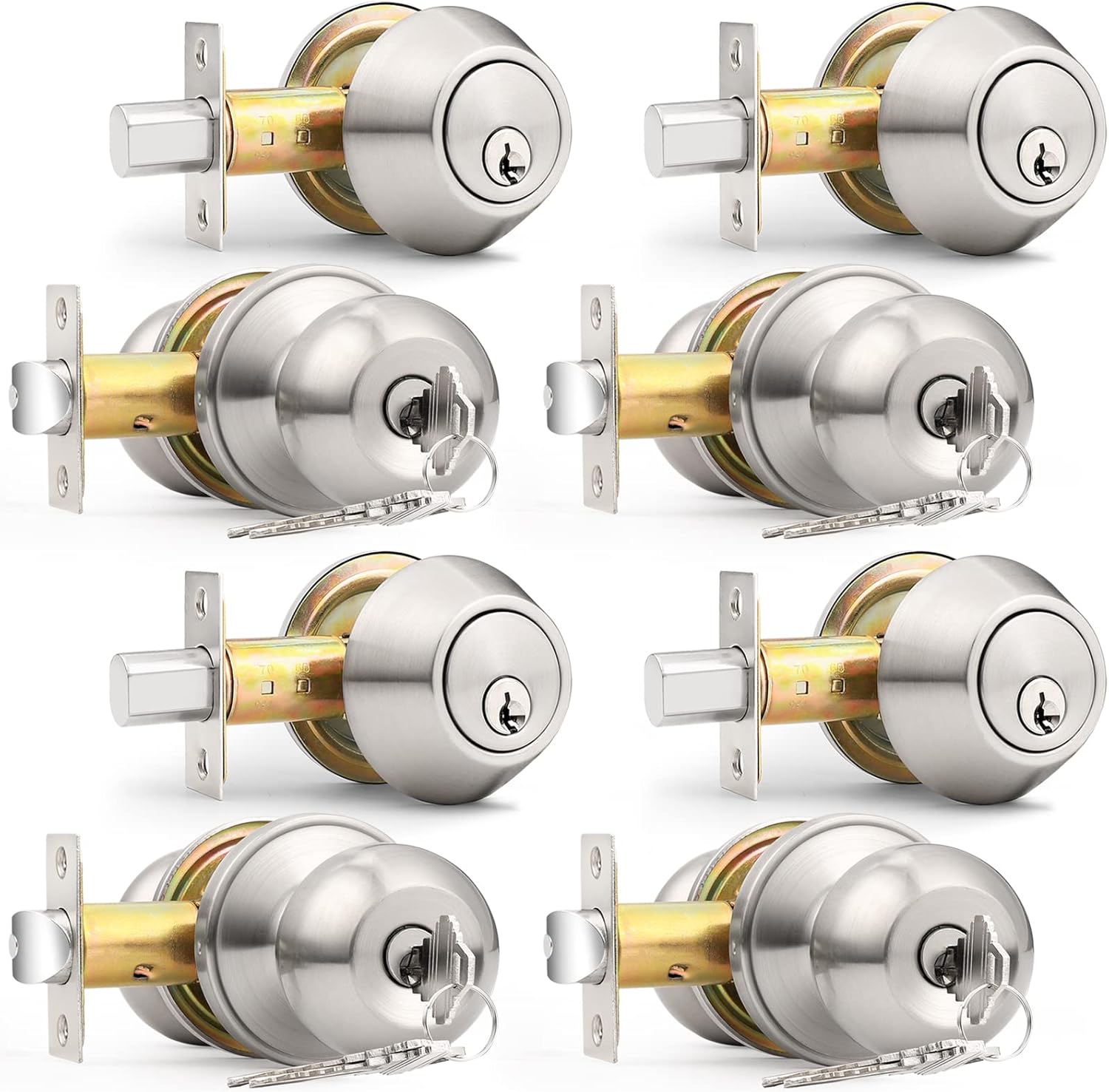 Probrico Door Knob and Deadbolt Set for Secure Entry Access