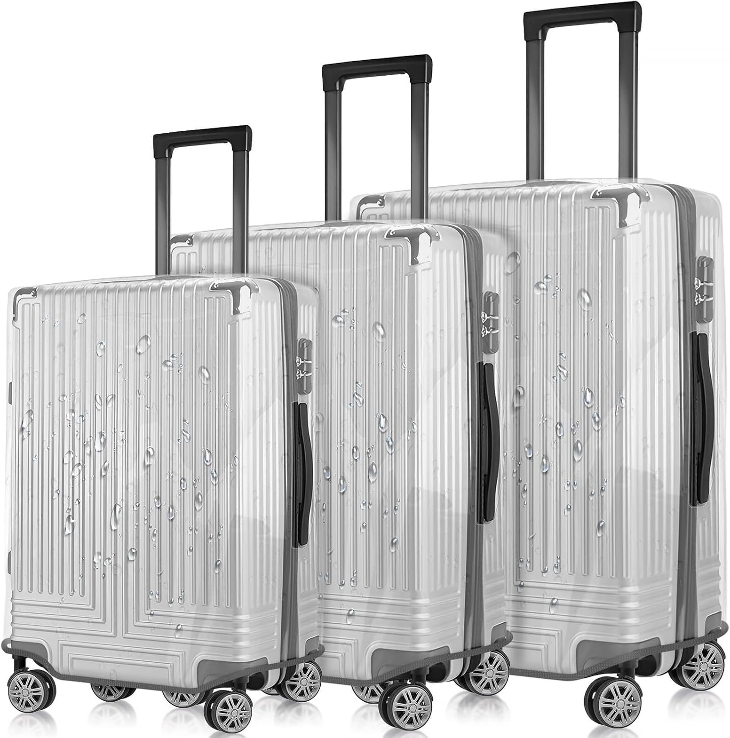 Transparent PVC Luggage Protector Cover Set for 19-29 Inch