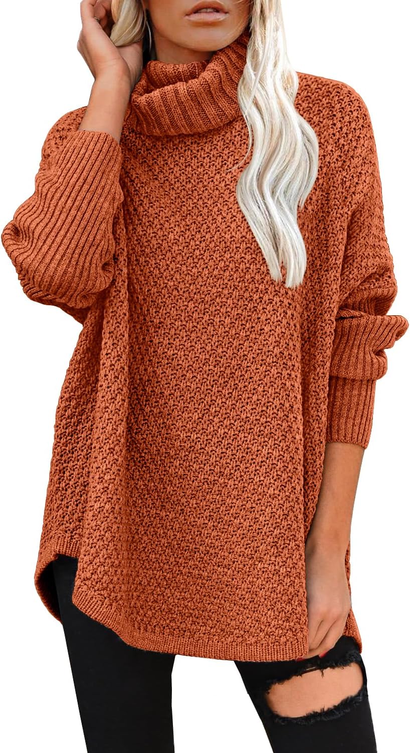 DOROSE Women's Oversized Turtleneck Long Sleeve Pullover Sweater