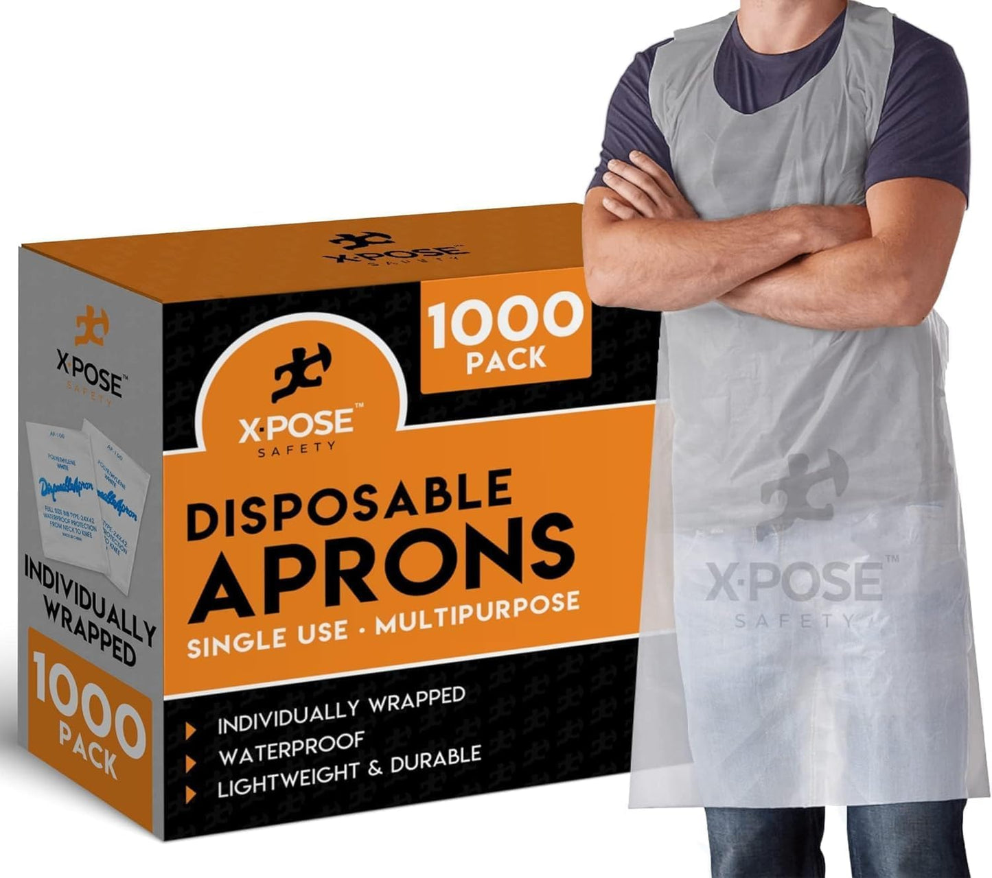 Xpose Safety Disposable Aprons for Cooking and More - 1000 Pack