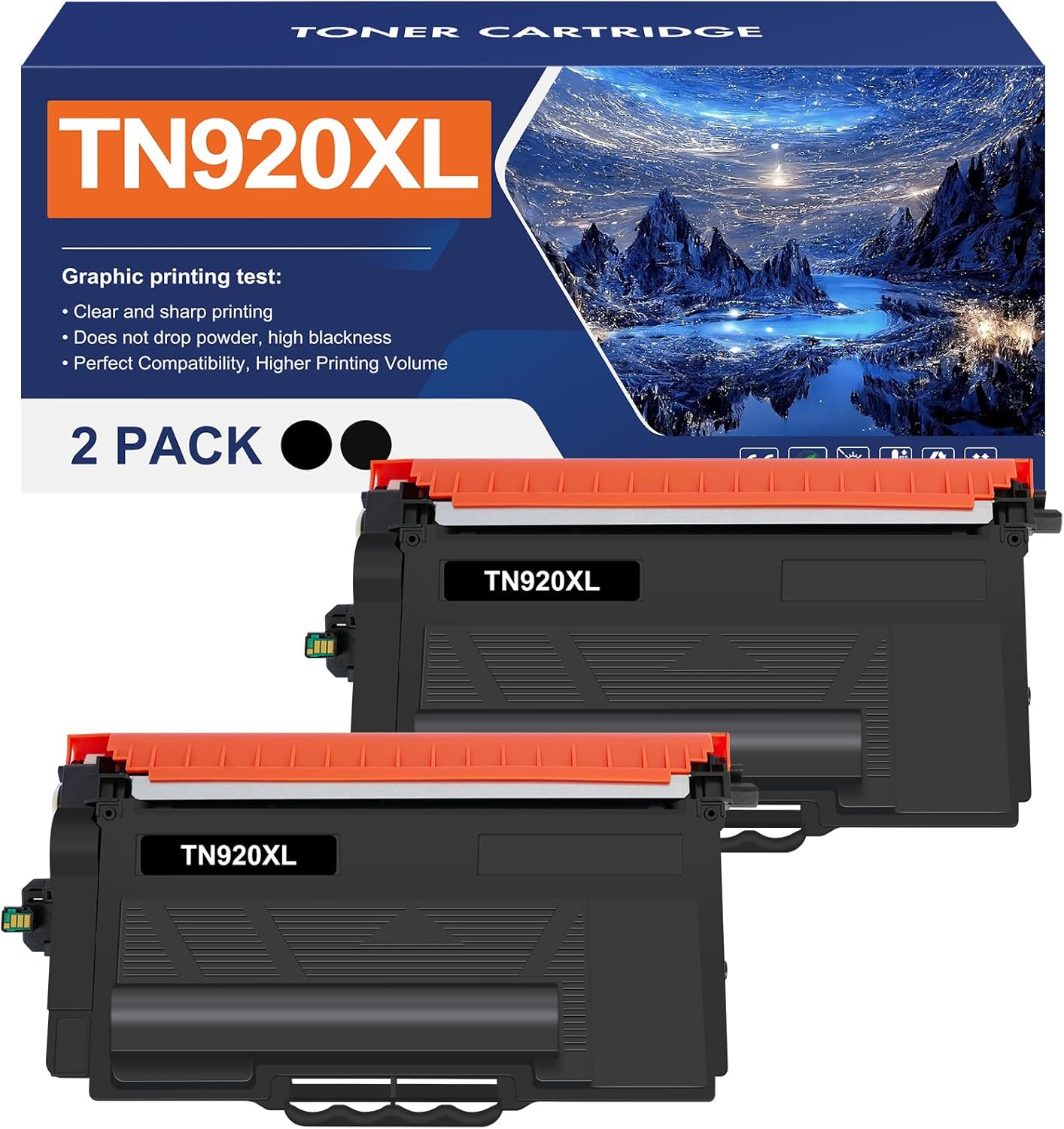 High Yield TN920XL Toner Cartridge for Brother Printers 2 Pack
