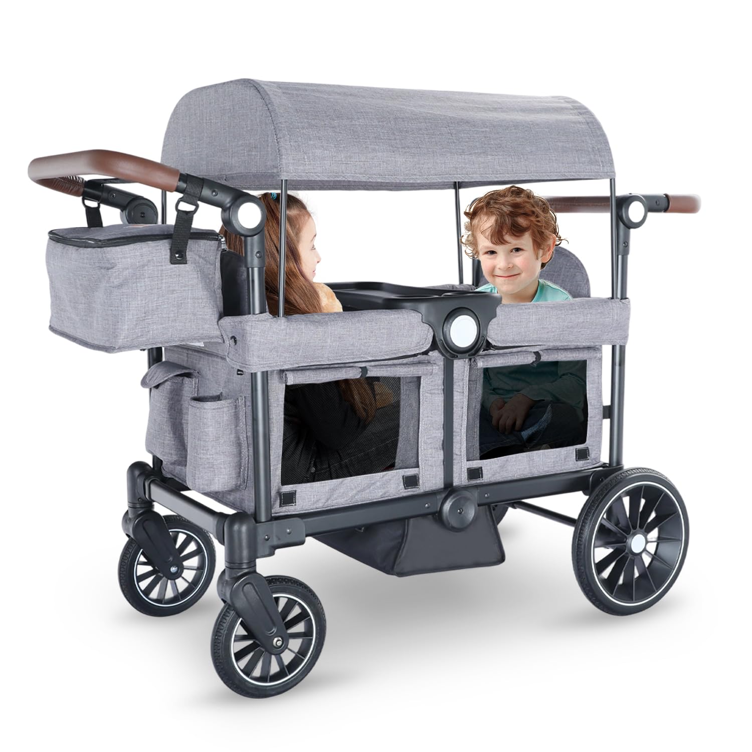 Kinder King Folding Wagon Stroller for 2 Kids - All-Terrain