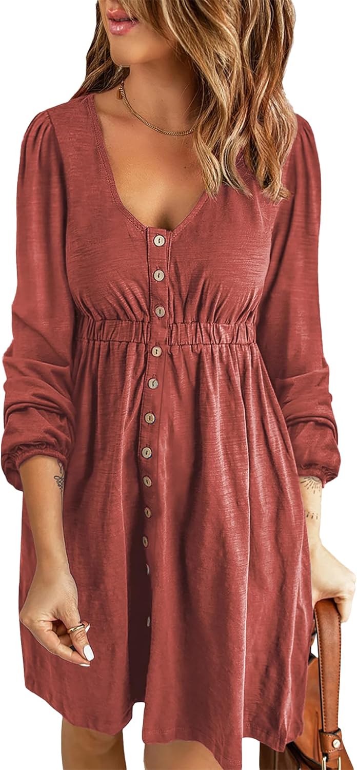 BTFBM Casual Fall Dresses for Women with Long Sleeves and Pockets
