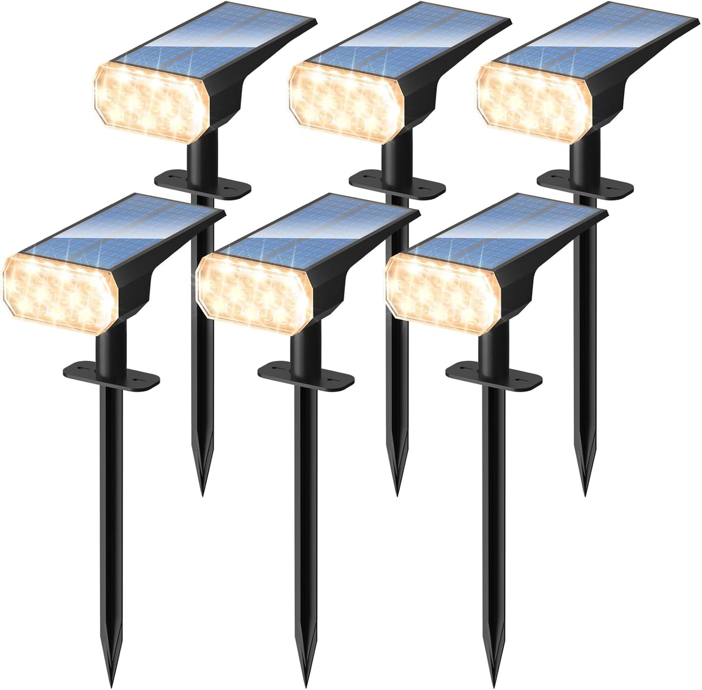 Waterproof Solar Lights Outdoor for Garden - 6PC Uplighting Set