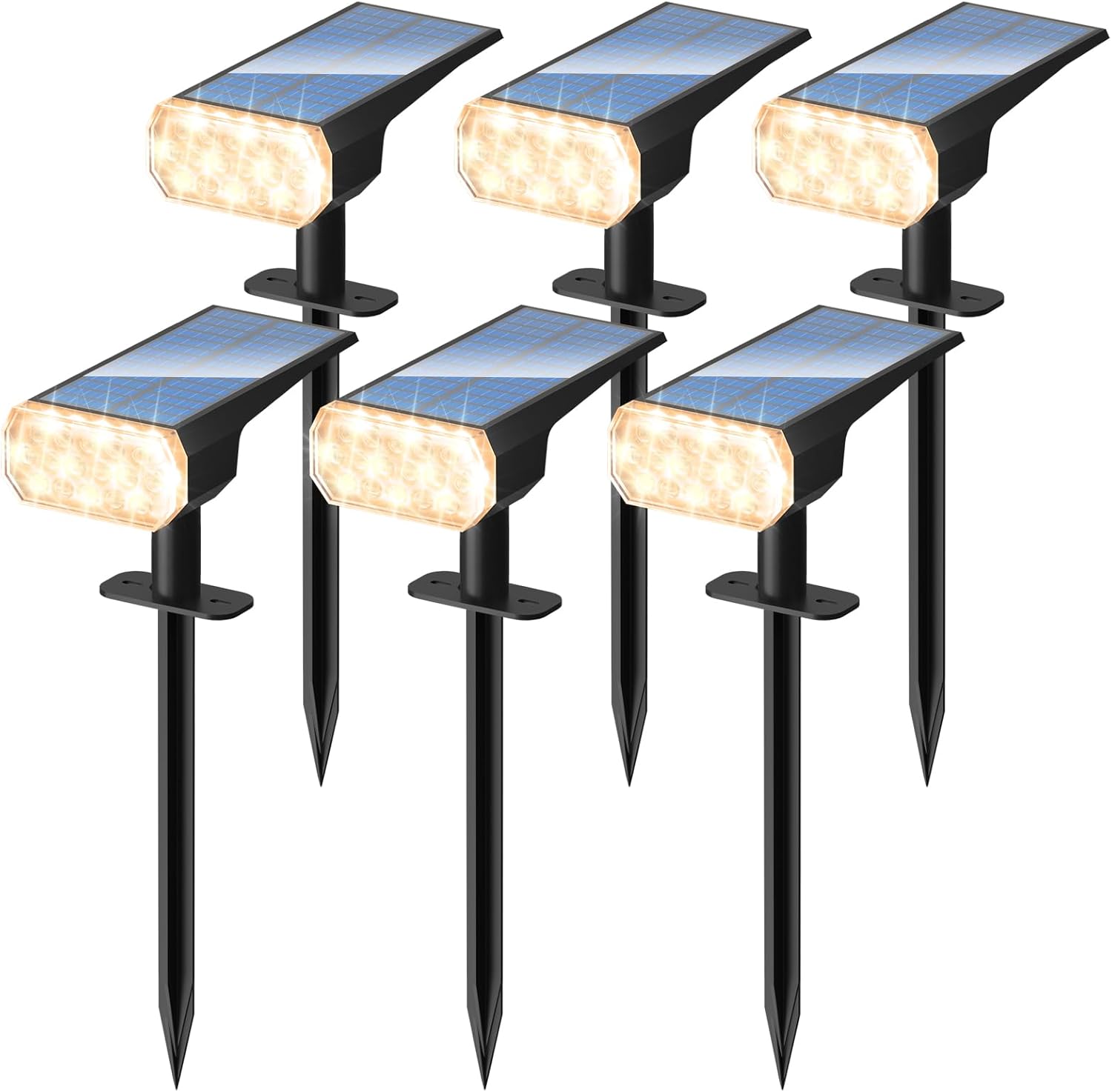 Waterproof Solar Lights Outdoor for Garden - 6PC Uplighting Set
