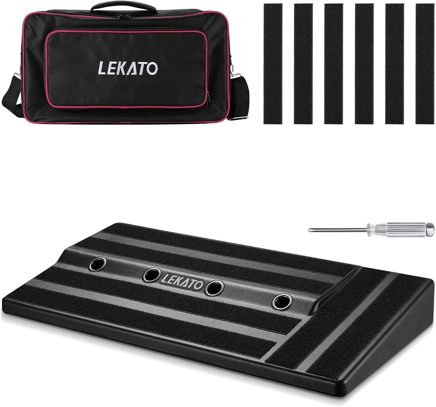 Guitar Pedal Board with Power Compartment and Carry Bag