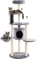Cat Tree for Indoor Cats 60.2 in Tall 5-Level - Cozy Condo & Scratch