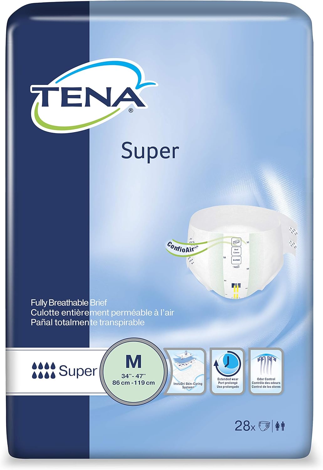 TENA ProSkin Super Adult Incontinence Briefs for Overnight Use