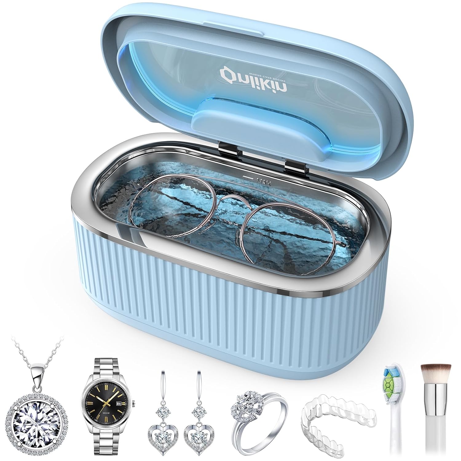 45KHz Ultrasonic Jewelry Cleaner for Rings, Eyeglasses, and More