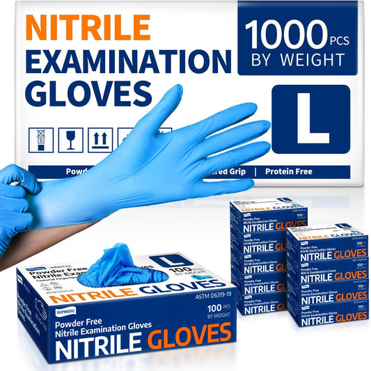 1000 Pcs Latex-Free Nitrile Gloves by Supmedic