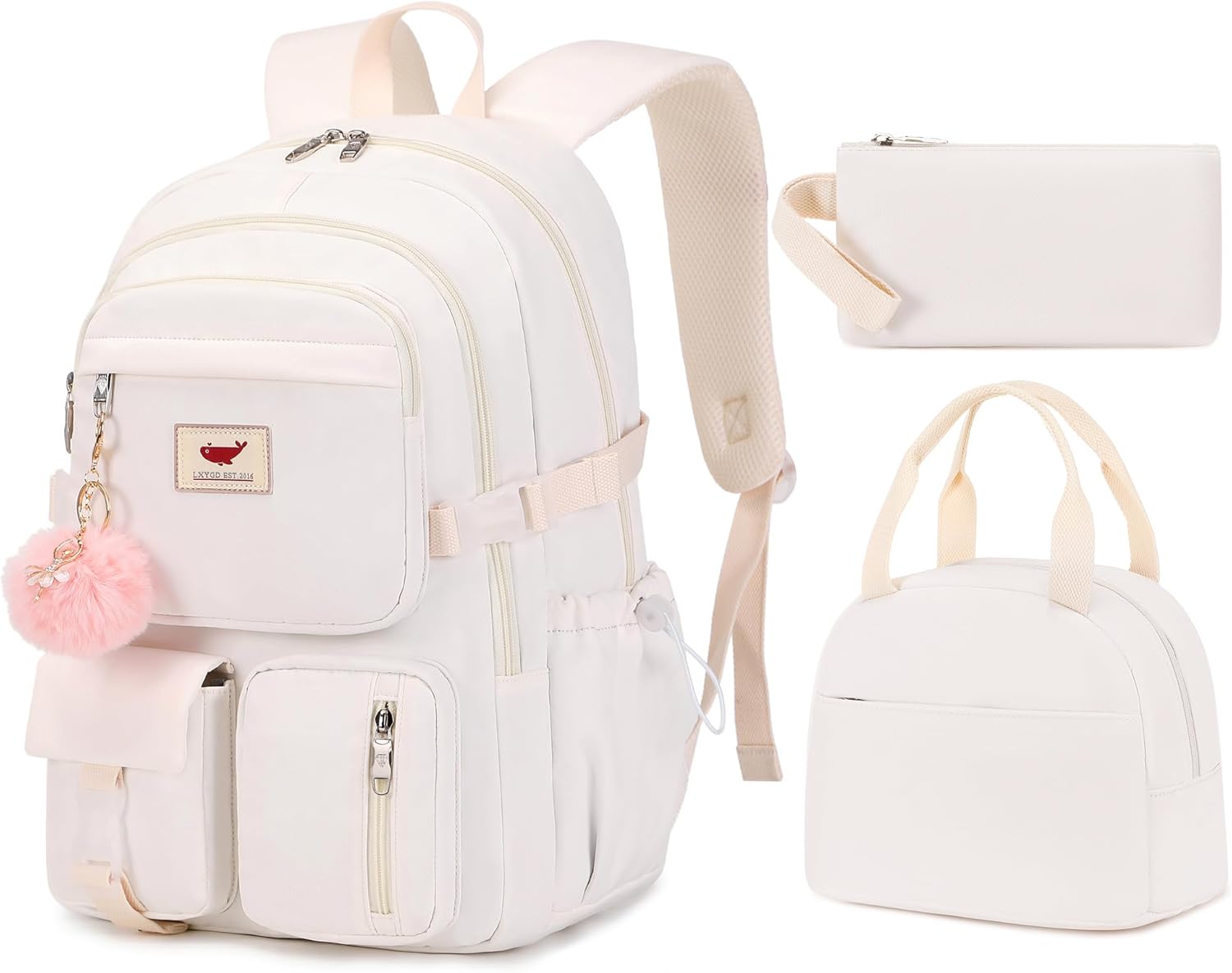 Laptop Backpack 15.6 Inch Set with Lunch Box & Pencil Pouch