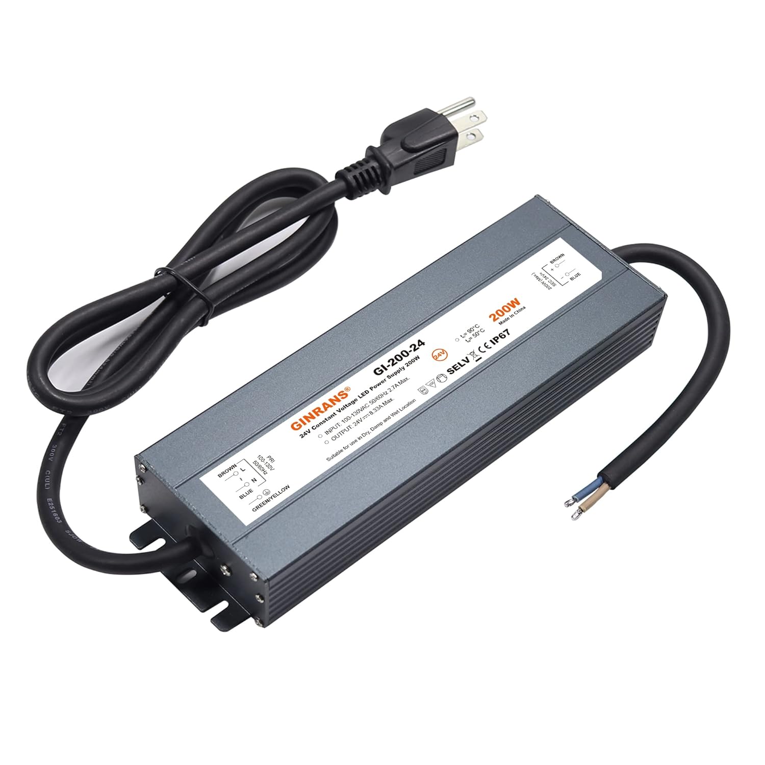 200W Waterproof Constant Voltage LED Driver for Outdoor Lighting