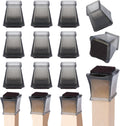 24Pack Square Chair Leg Floor Protectors - Felt & Silicone Caps