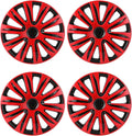 ABX Hubcap Wheel Covers 16 in Set of 4 Black & Red - Stylish Upgrade