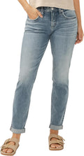 Silver Jeans Co. Womens Boyfriend Mid Rise Slim Leg Jeans Jewelry