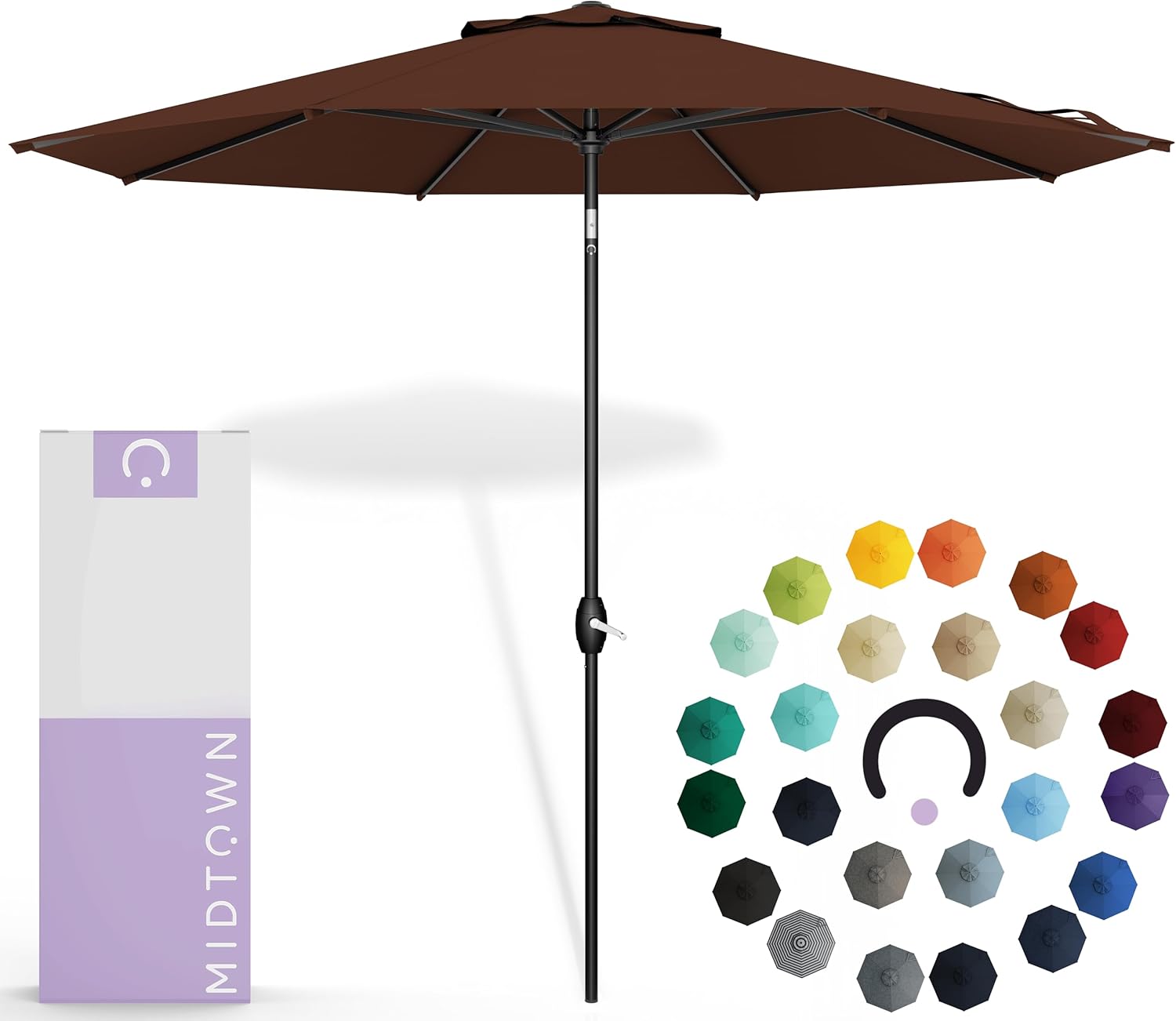Midtown Umbrellas 9 Feet Outdoor Umbrella with Auto-Tilt Feature