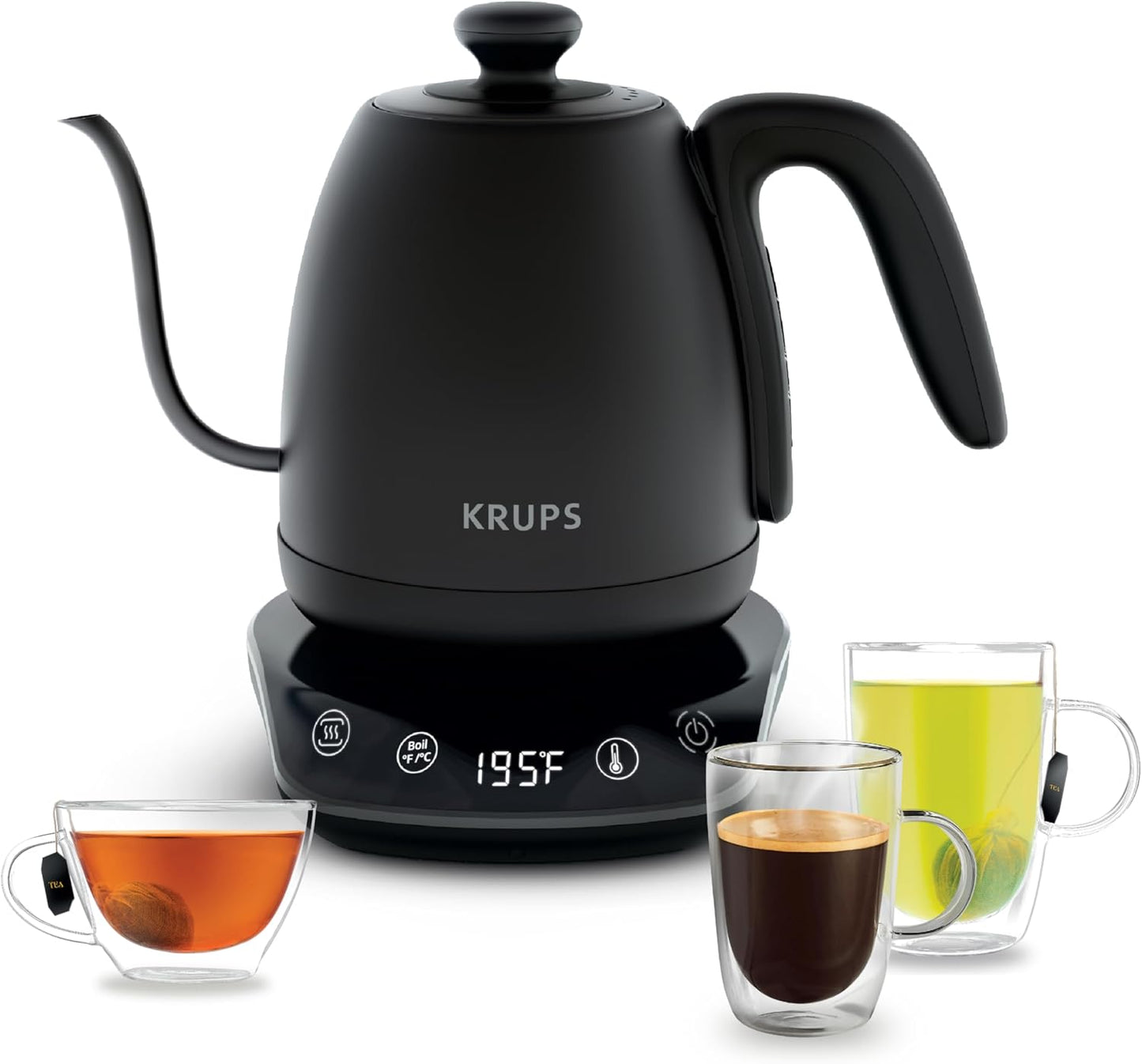 KRUPS Gooseneck Electric Kettle for Precision Brewing at Home
