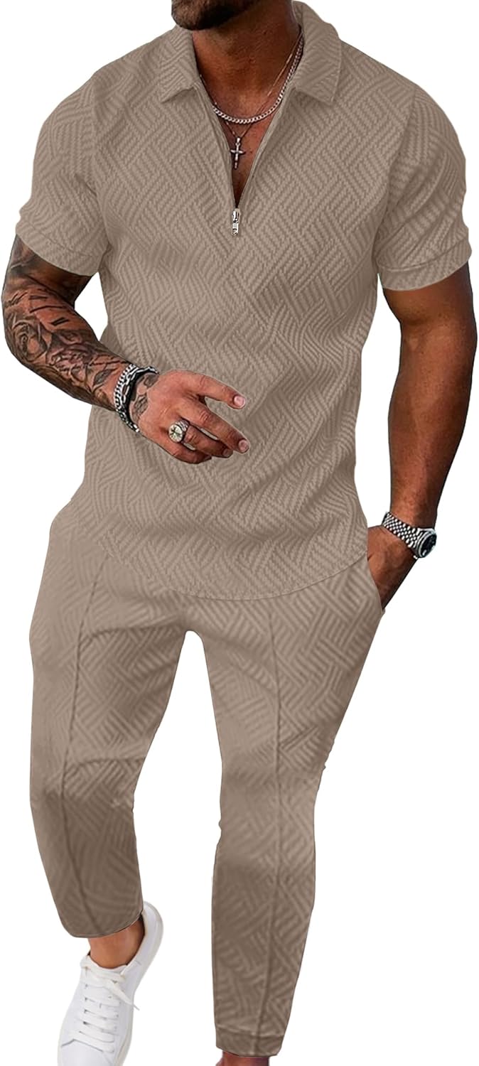 UOUA Mens Sweat Suits Set Tracksuit for Comfort and Style