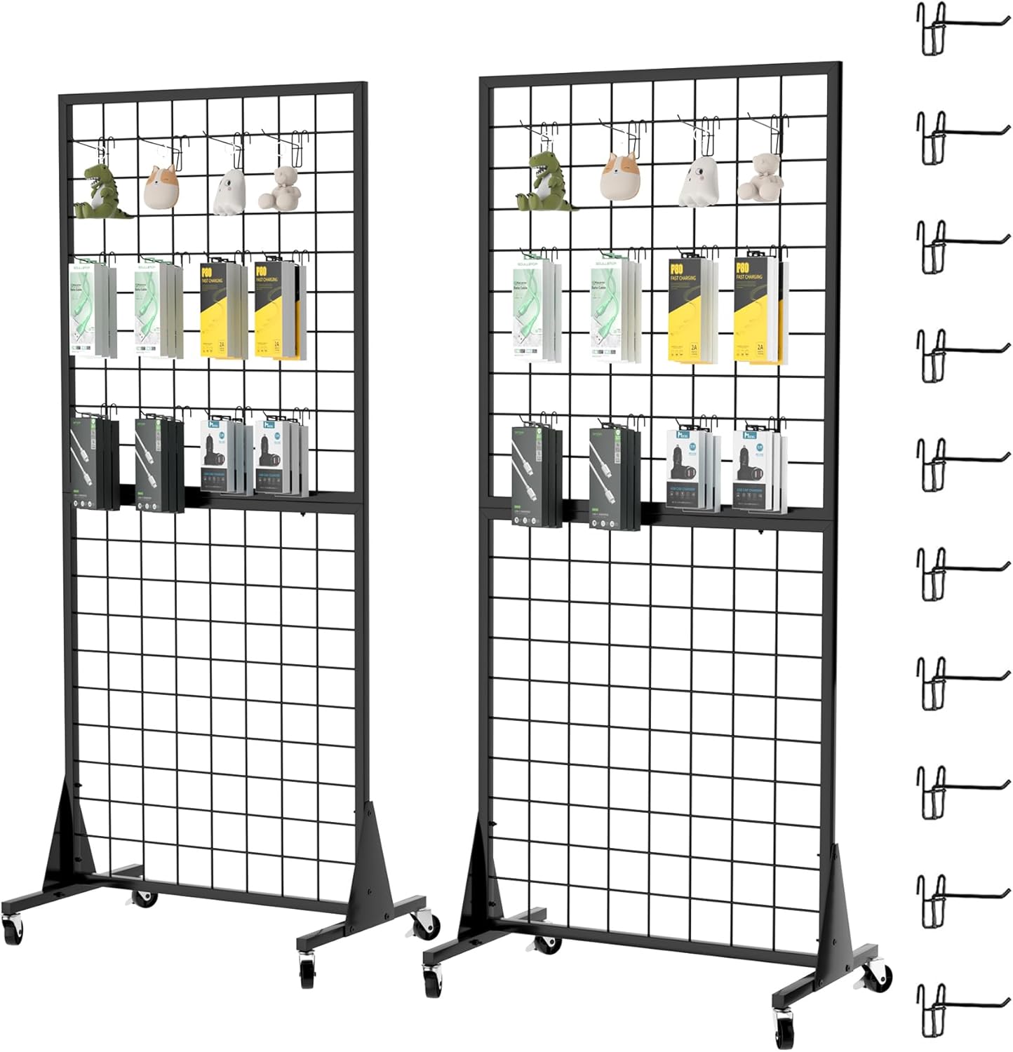 2-Pack 2ftx5.5ft Ft Gridwall Panel Display Stands for Retail Use
