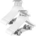 Wooden Suit Hangers with Adjustable Clips 20 Pack - Space Saving