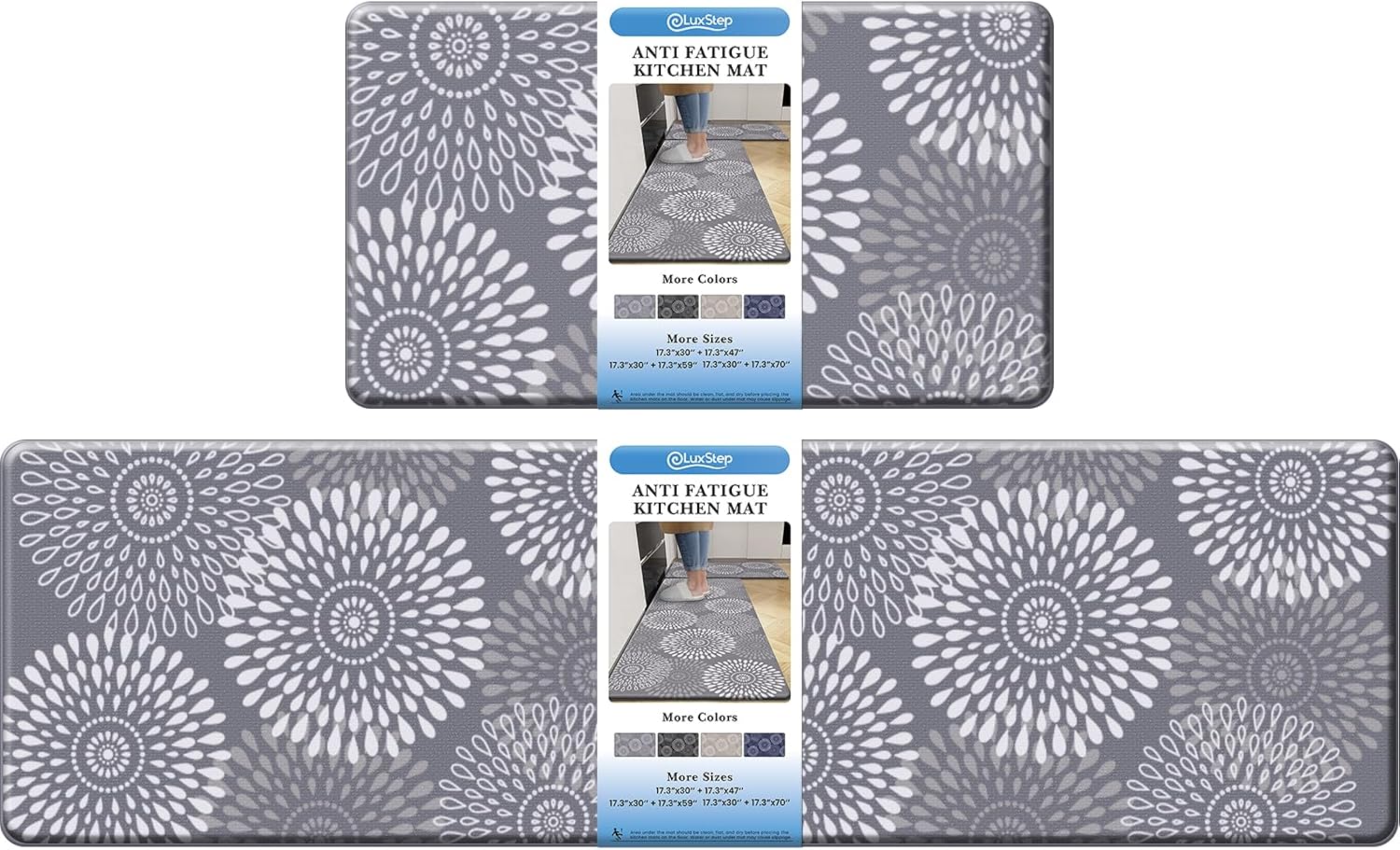 LuxStep Anti-Fatigue Kitchen Mats for Comfort and Safety