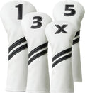 Golf Club Covers 4pcs or 1pc Headcovers for Woods Drivers - PU Leather