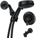 Moen Meena Matte Black Single Handle Modern Shower Faucet Set - Sleek