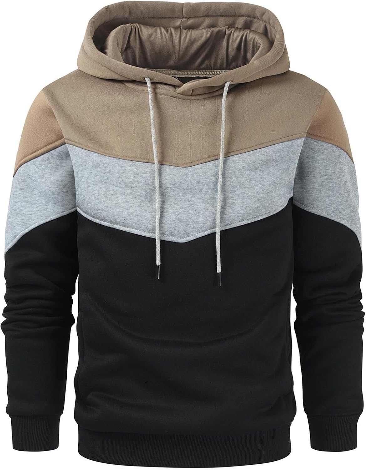 Gesean Color Block Fleece Hoodie - Cozy Casual Style