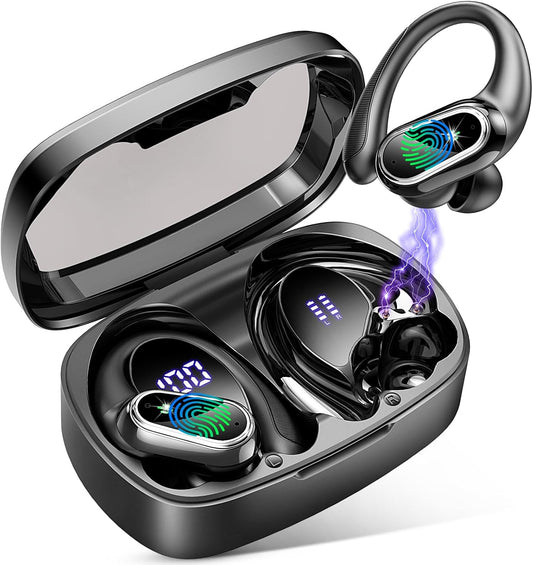 Poounur Bluetooth Earbuds: 50H Battery, Deep Bass, IP7 Waterproof