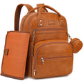 Vegan Leather Diaper Bag Backpack for Boy Girl - Spacious 35L