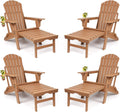 Adjustable Folding Adirondack Chairs Set of 4 with Ottoman