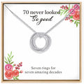 Sterling Silver 70th Birthday Necklace for Women - Elegant Gift