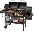2-Burner Gas and Charcoal Combo Grill with Offset Smoker - Dual Fuel