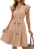 KIRUNDO Flutter Sleeve Summer Dress 2025 - Flattering Flowy Sundress