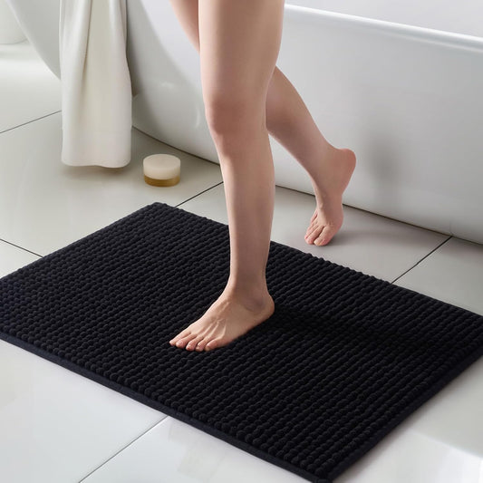 FRESHMINT Thick Chunky Chenille Bathroom Rugs for Comfort