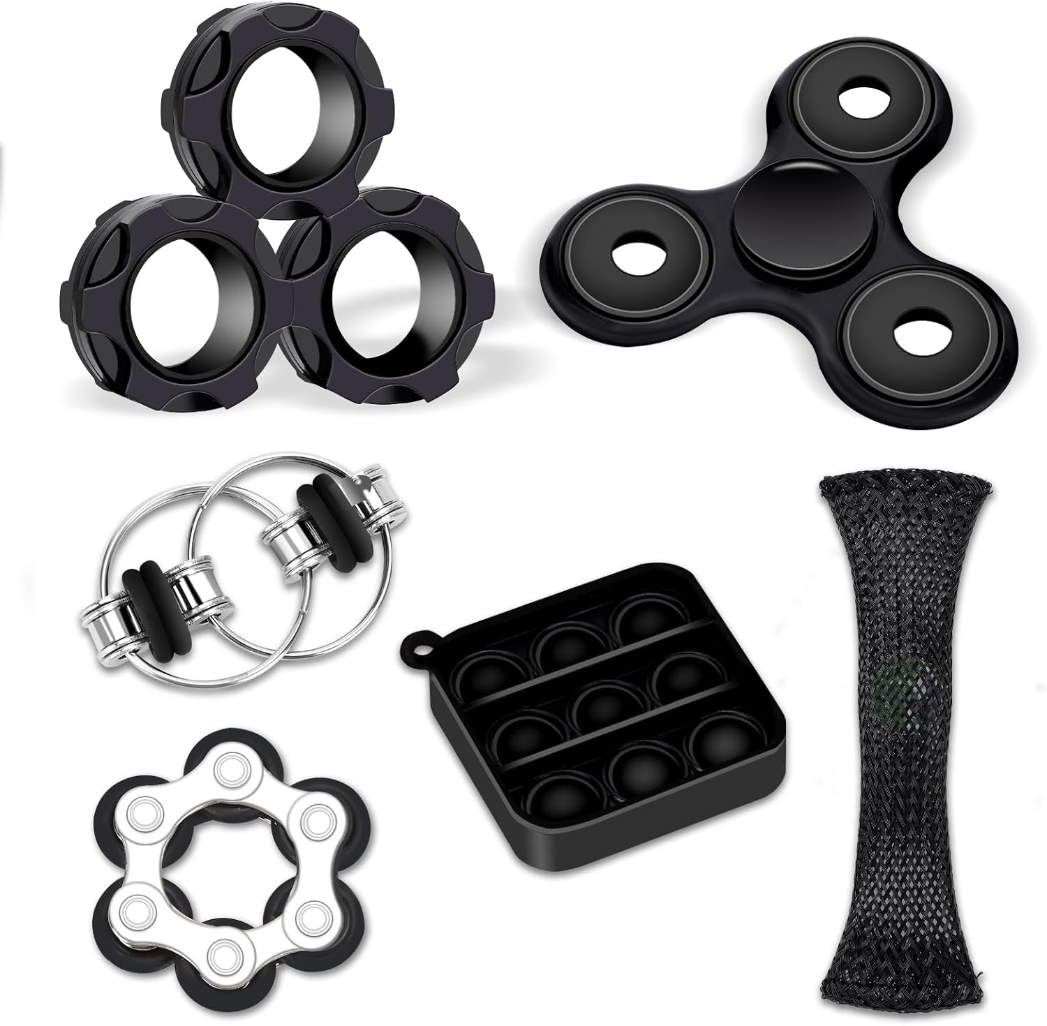 Magnetic Rings Spinner Set - Focus & Fun!