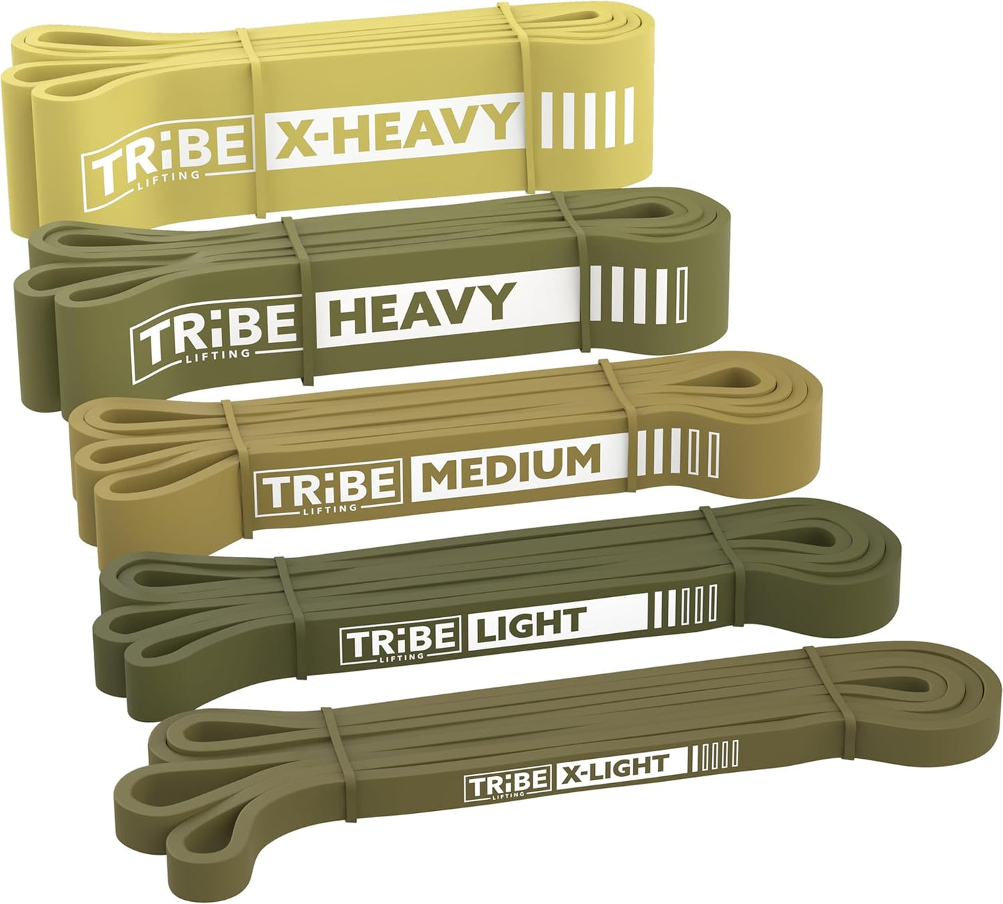 Long Resistance Bands for Working Out - Set of 5 Durable Bands