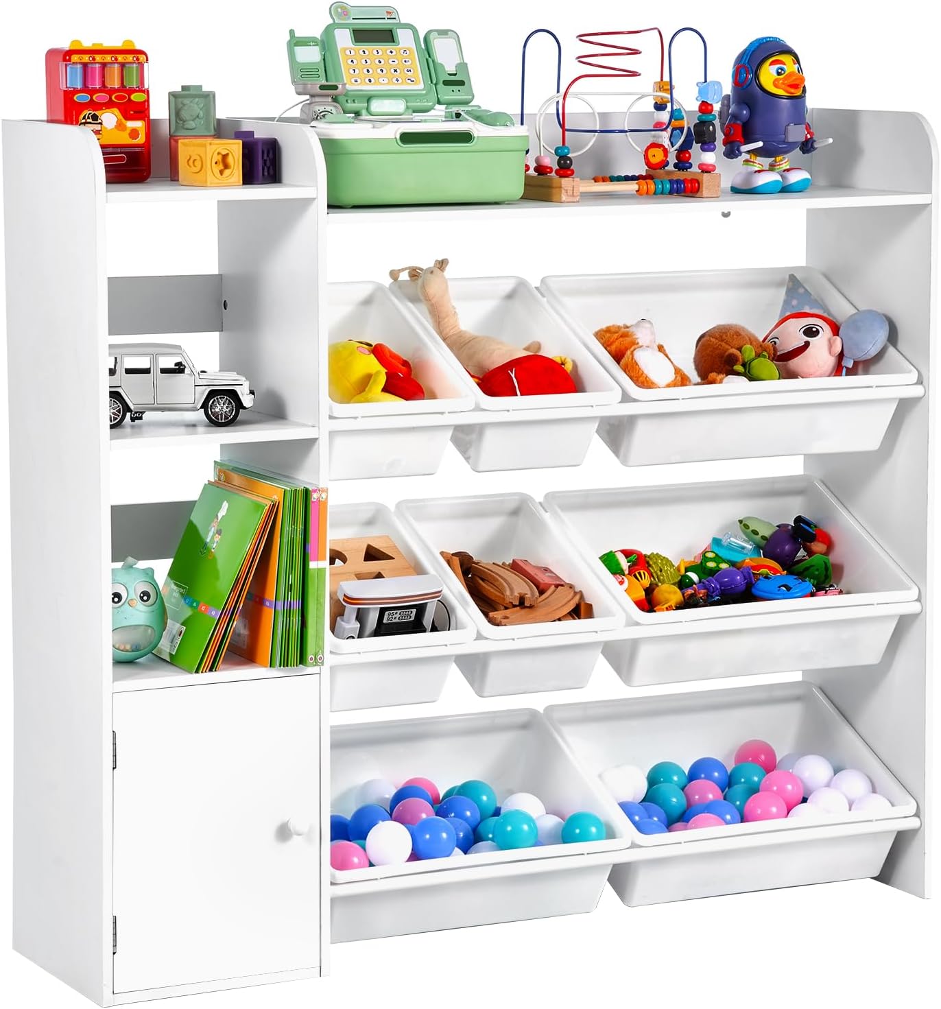 VEVOR Kids Toy Storage Organizer with Bookshelf for Playroom