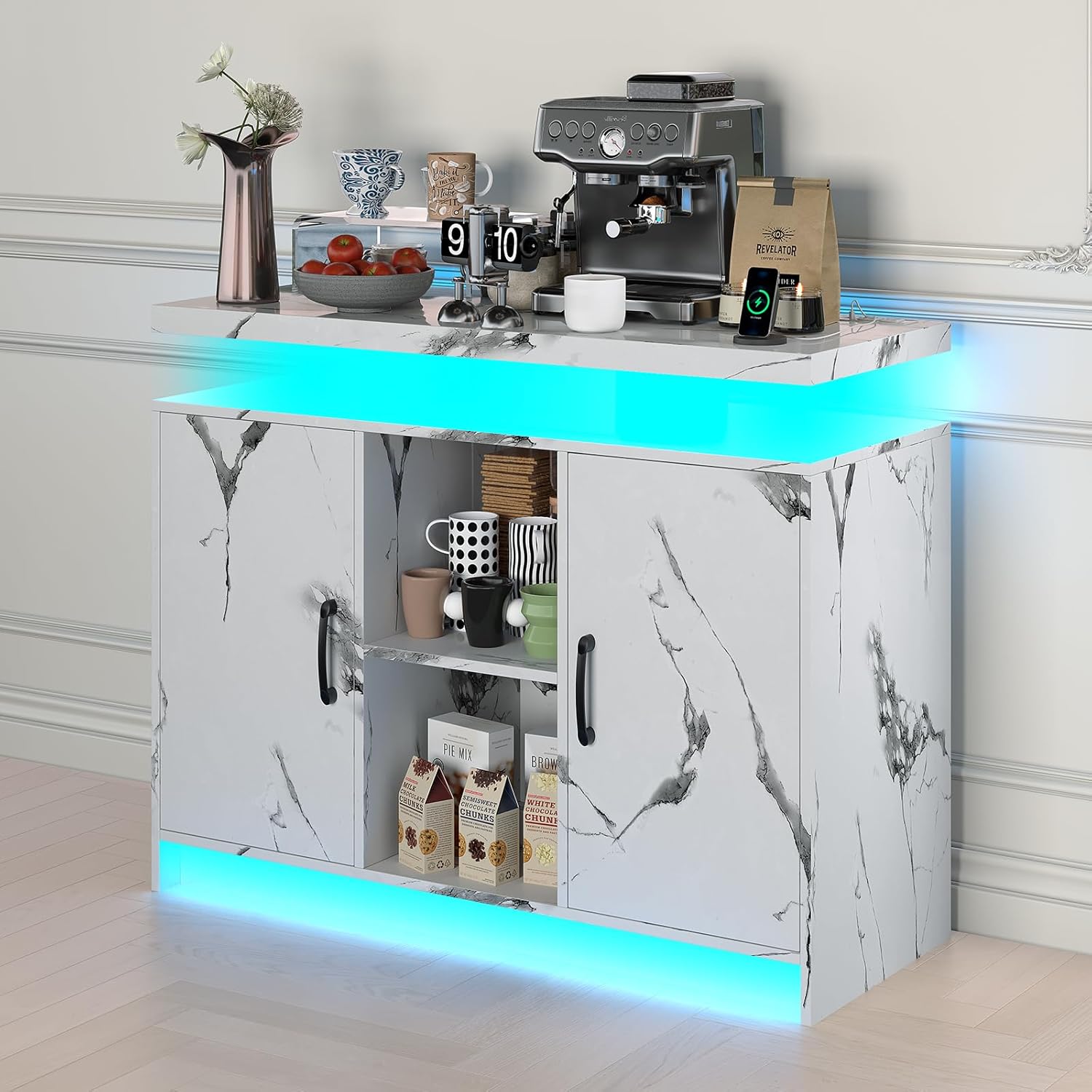 Marble Top Coffee Bar Cabinet: Stylish Storage Solution