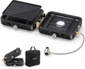 2-Burner Foldable Camping Stove with Griddle - Portable Propane Stove