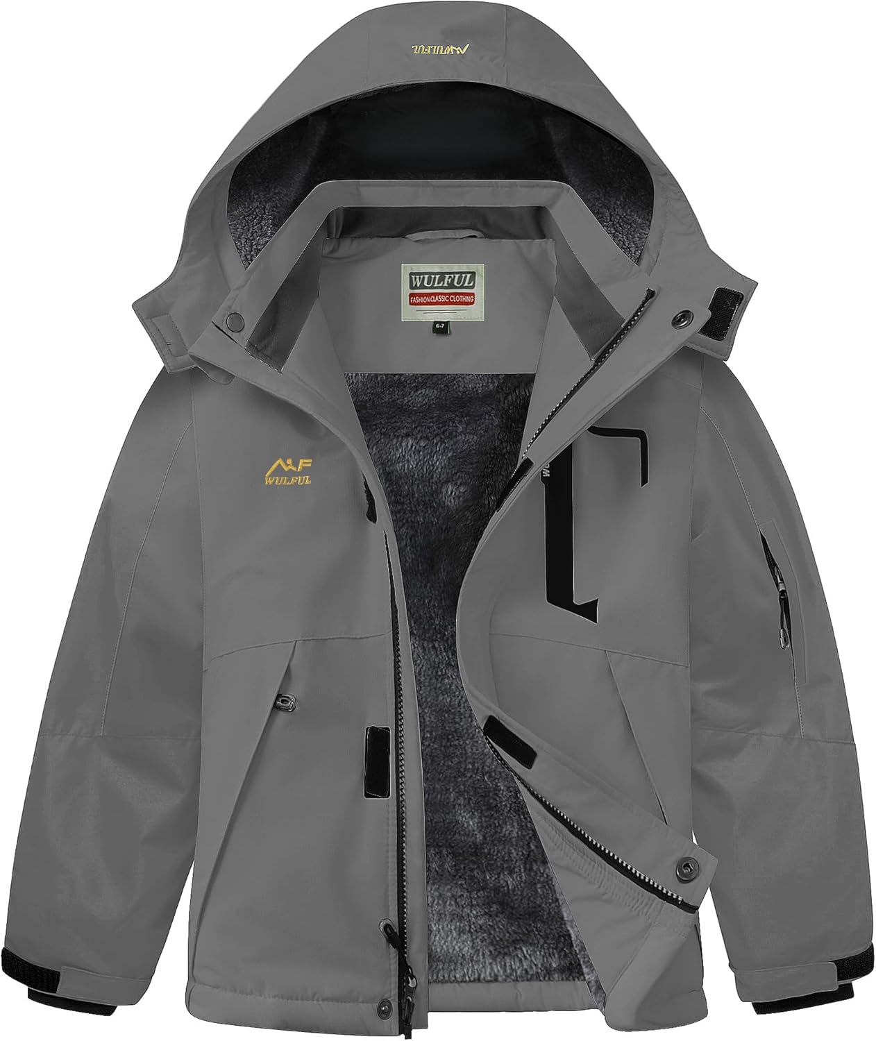 WULFUL Boys Winter Waterproof Ski Coat for Cold Weather Fun