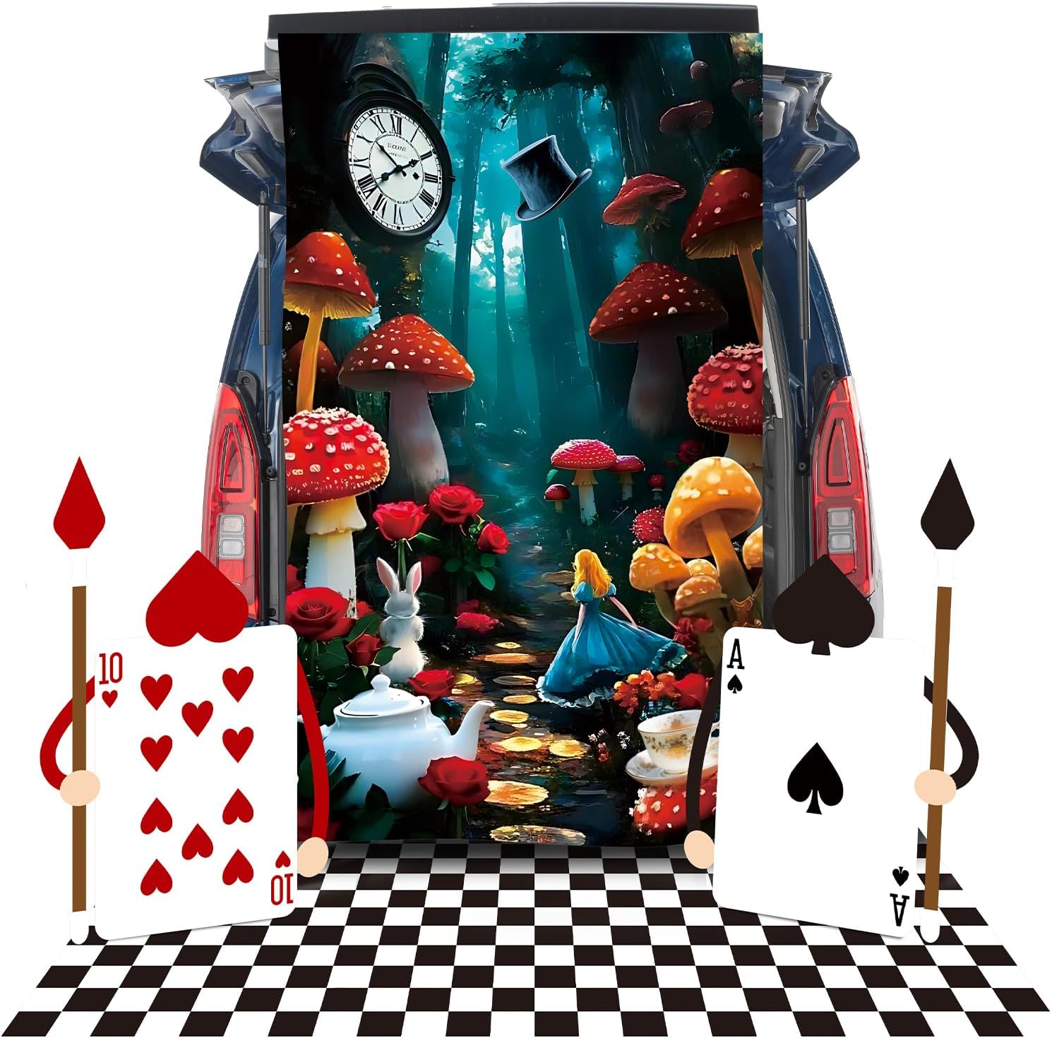 Wonderland Trunk or Treat Car Decoration Kit for Halloween Fun